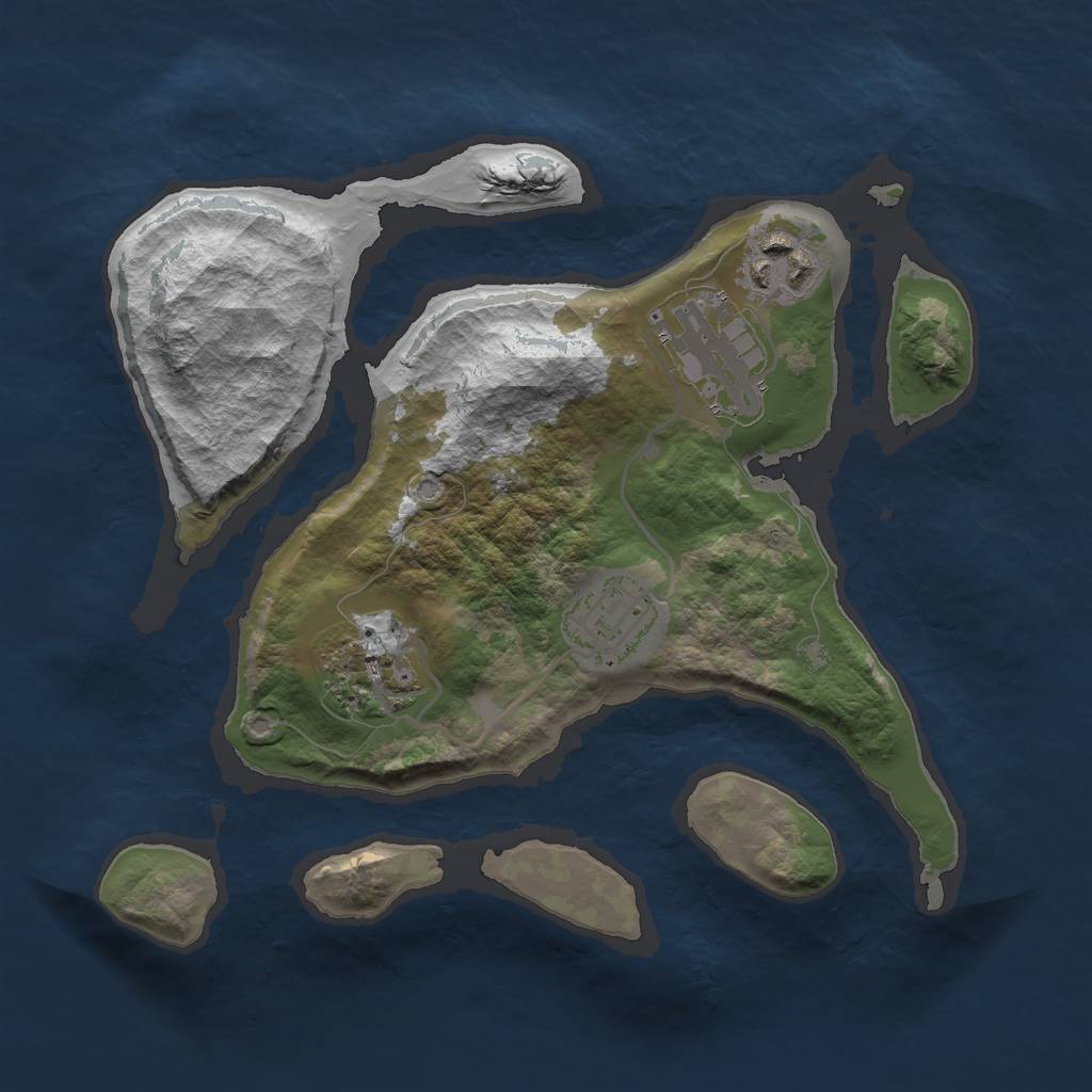 Rust Map: Barren, Size: 2511, Seed: 328996579, 6 Monuments