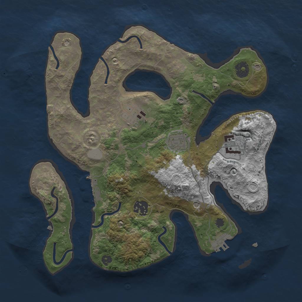 Rust Map: Procedural Map, Size: 3000, Seed: 771762, 12 Monuments