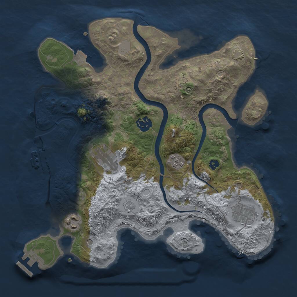 Rust Map: Procedural Map, Size: 3000, Seed: 152968945, 11 Monuments