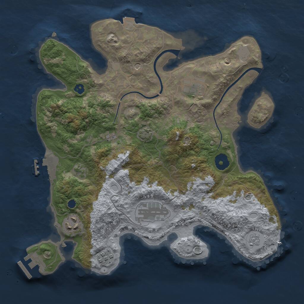 Rust Map: Procedural Map, Size: 3000, Seed: 152968945, 10 Monuments