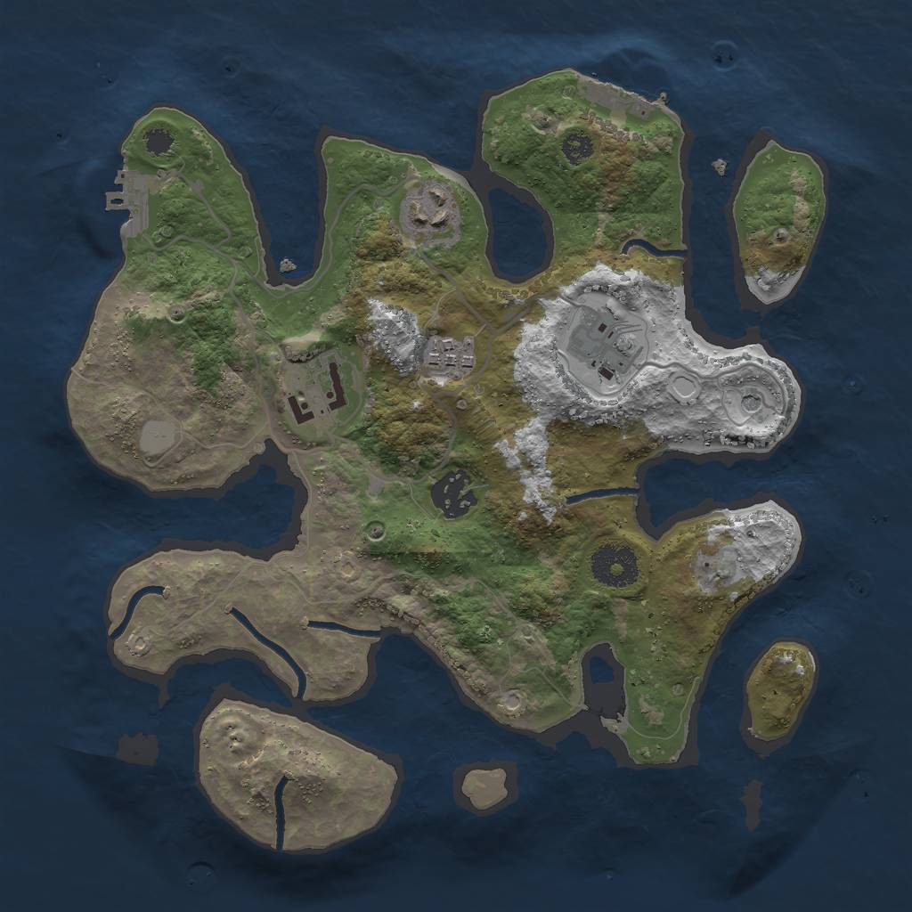 Rust Map: Procedural Map, Size: 3000, Seed: 1173903989, 13 Monuments