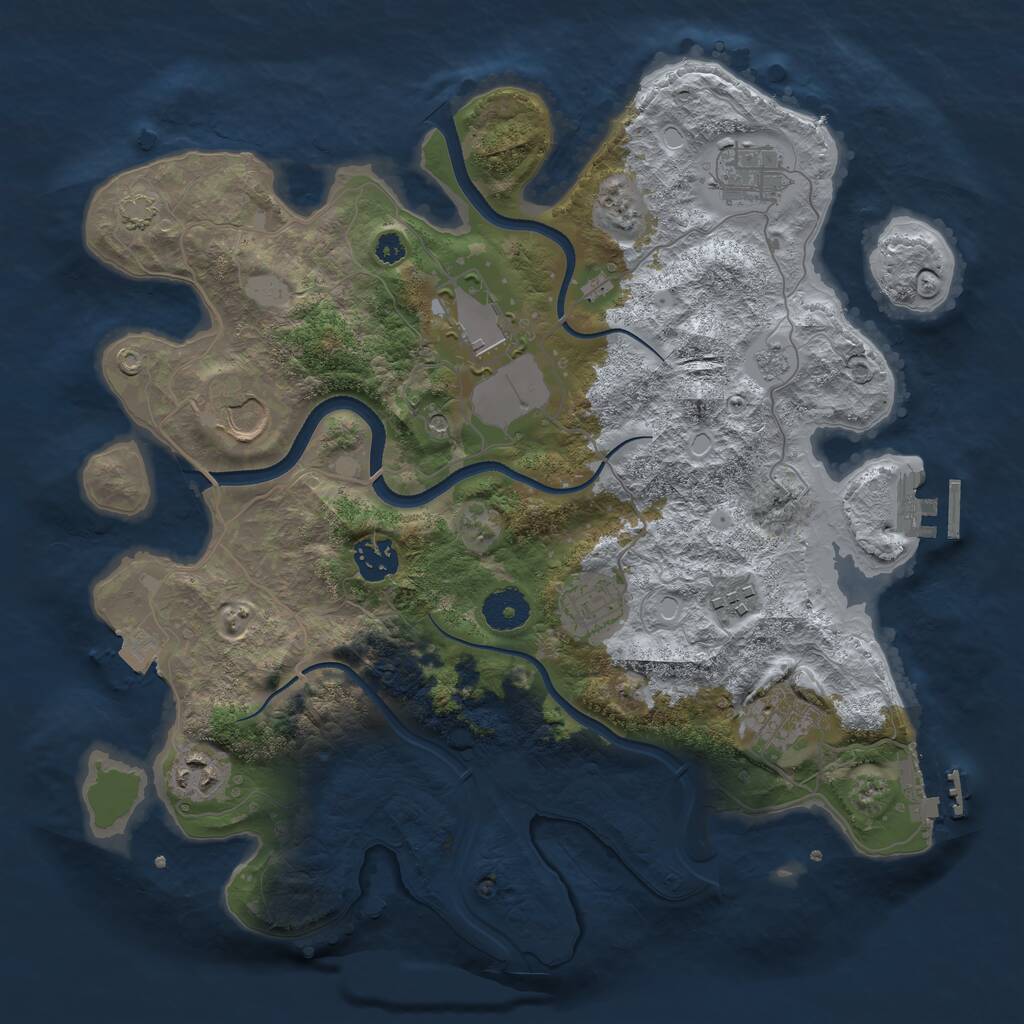 Rust Map: Procedural Map, Size: 3500, Seed: 2026, 14 Monuments