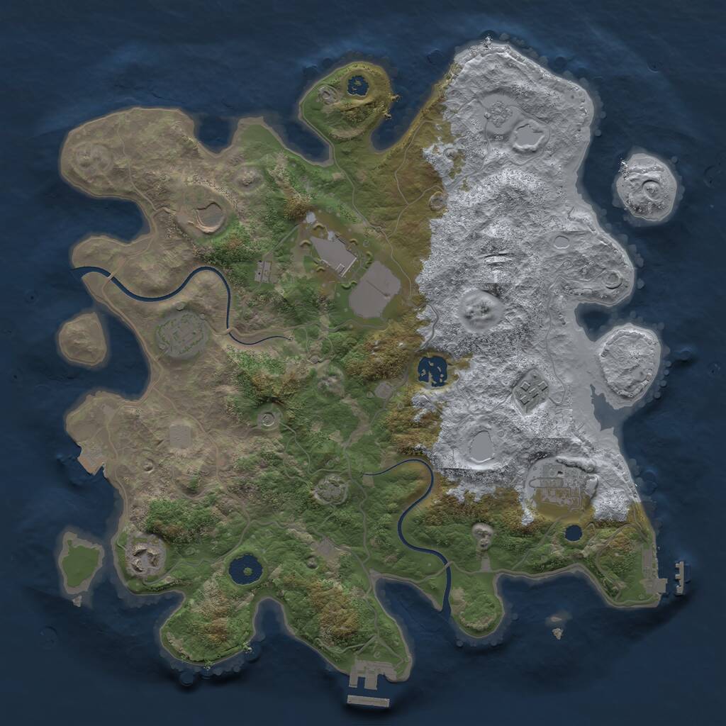 Rust Map: Procedural Map, Size: 3500, Seed: 2026, 13 Monuments
