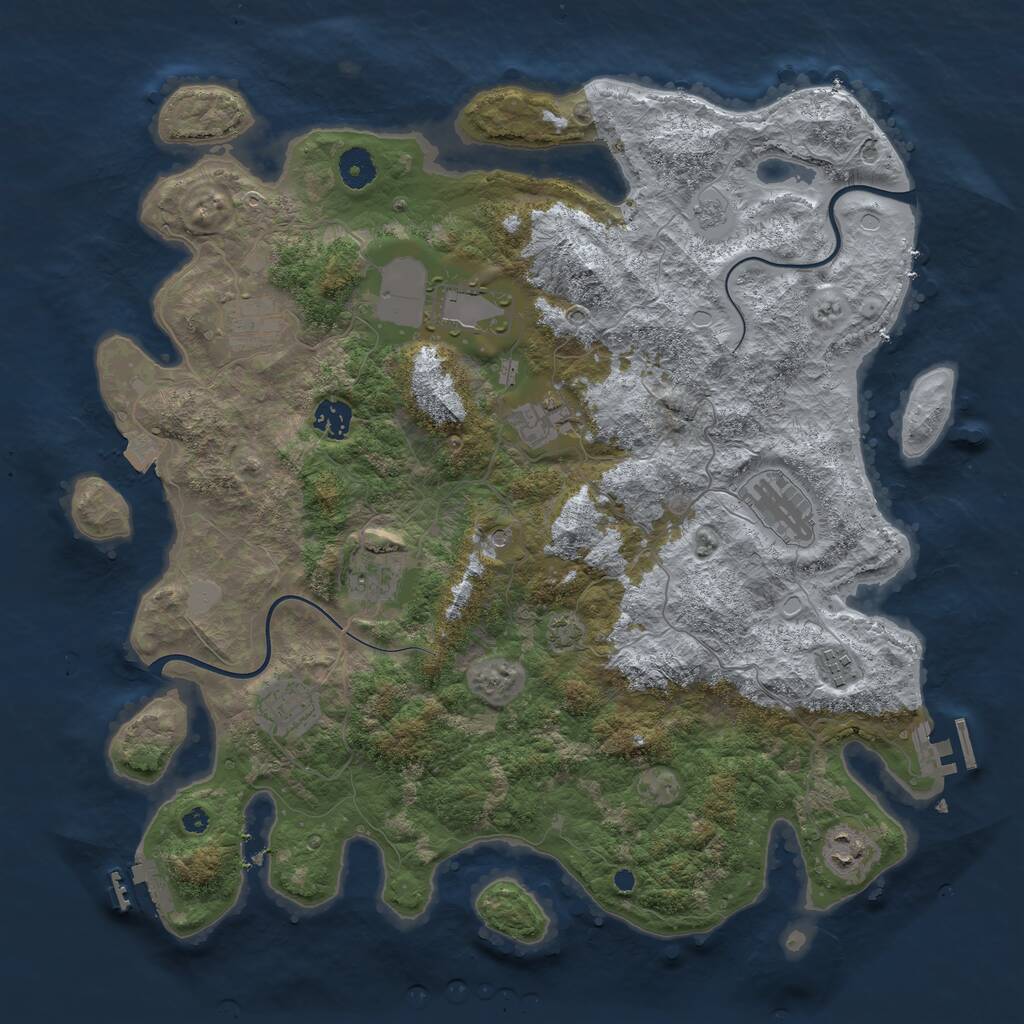 Rust Map: Procedural Map, Size: 3999, Seed: 192, 15 Monuments