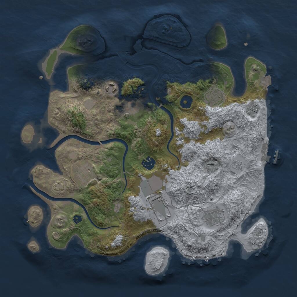 Rust Map: Procedural Map, Size: 3500, Seed: 31455, 13 Monuments