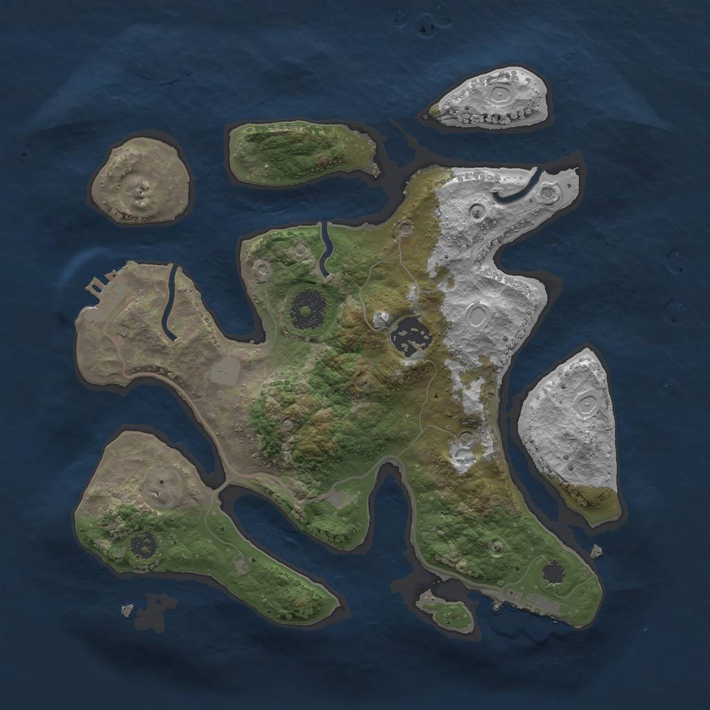Rust Map: Procedural Map, Size: 2800, Seed: 7654, 9 Monuments