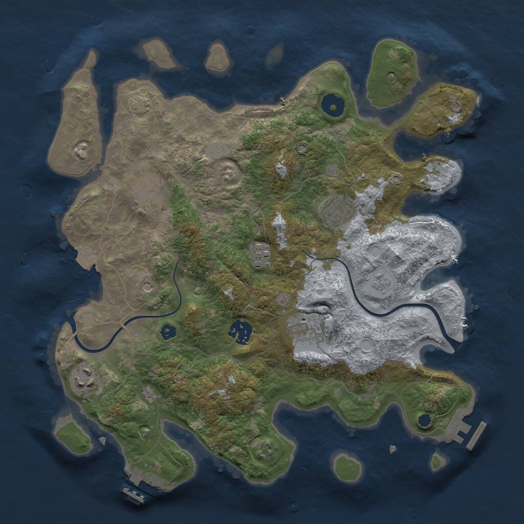 Rust Map: Procedural Map, Size: 3400, Seed: 903576811, 12 Monuments