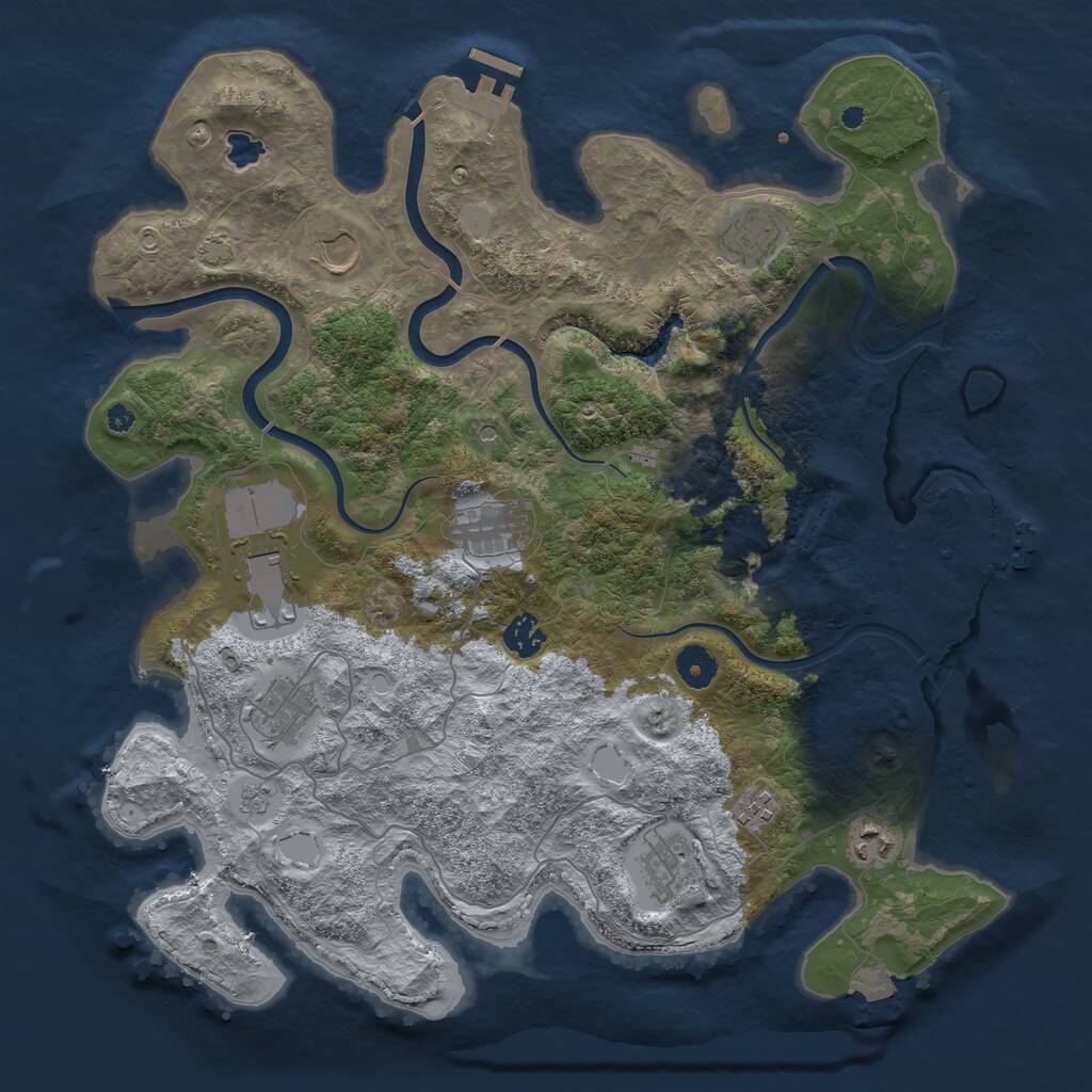 Rust Map: Procedural Map, Size: 4000, Seed: 1473915850, 15 Monuments