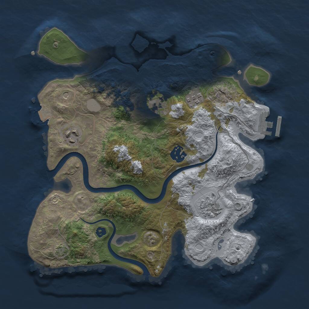 Rust Map: Procedural Map, Size: 3000, Seed: 508056, 9 Monuments