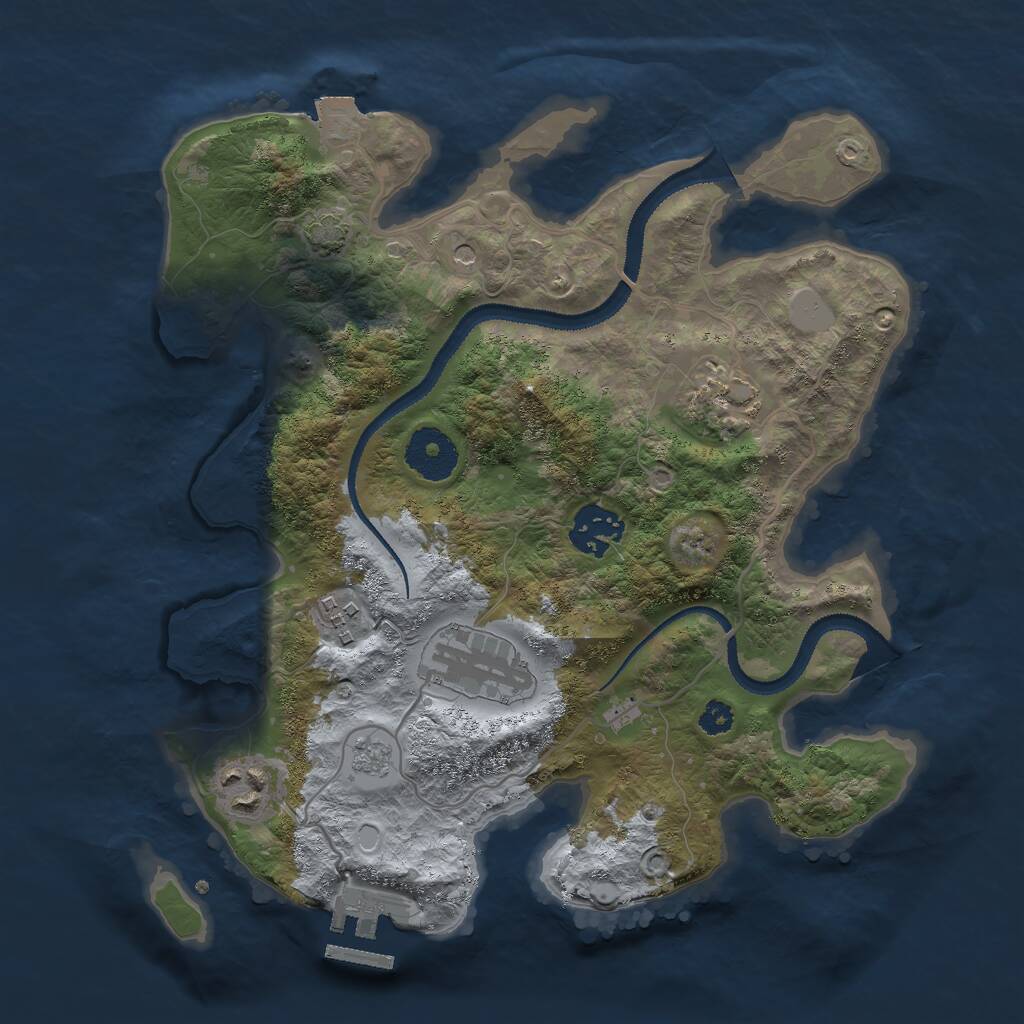 Rust Map: Procedural Map, Size: 3000, Seed: 9513654, 10 Monuments