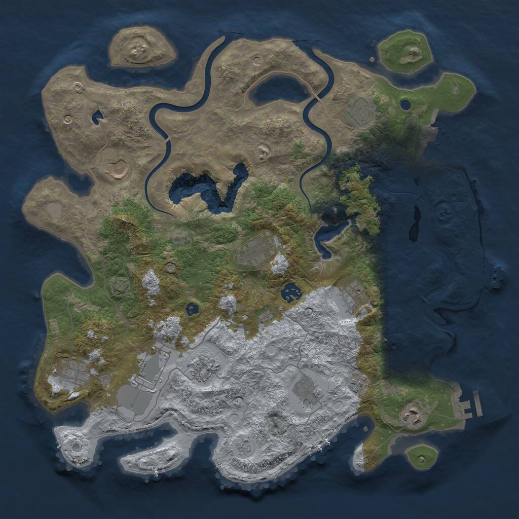 Rust Map: Procedural Map, Size: 4000, Seed: 329436648, 17 Monuments