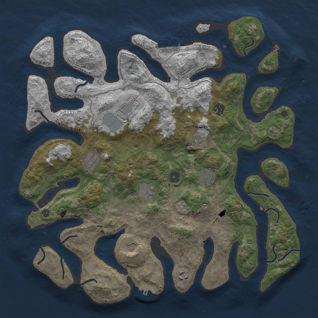 Rust Map: Procedural Map, Size: 4250, Seed: 65658989, 17 Monuments