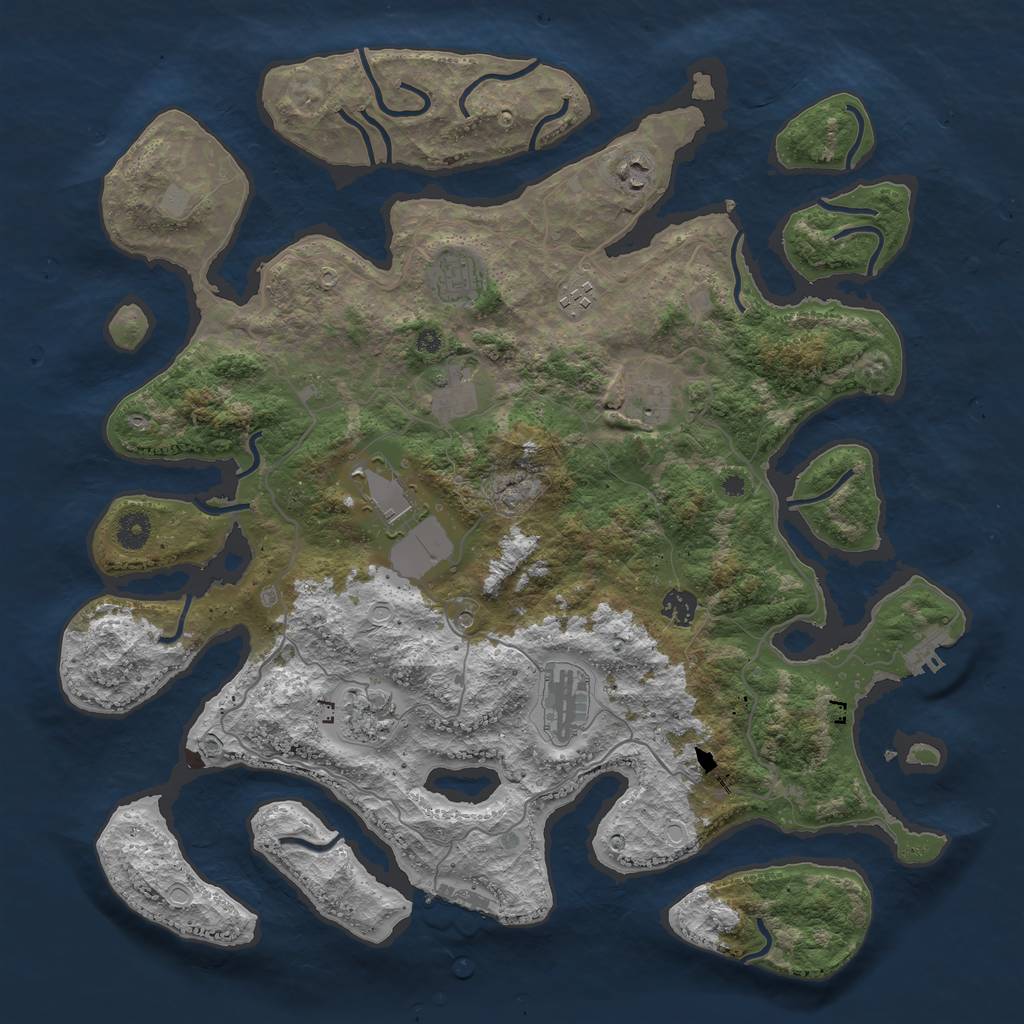 Rust Map: Procedural Map, Size: 4250, Seed: 829923379, 17 Monuments