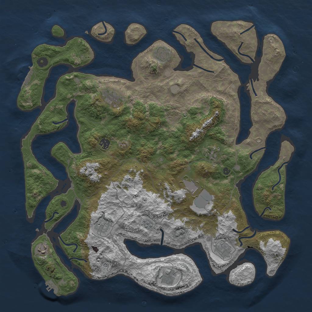 Rust Map: Procedural Map, Size: 4500, Seed: 1978, 18 Monuments