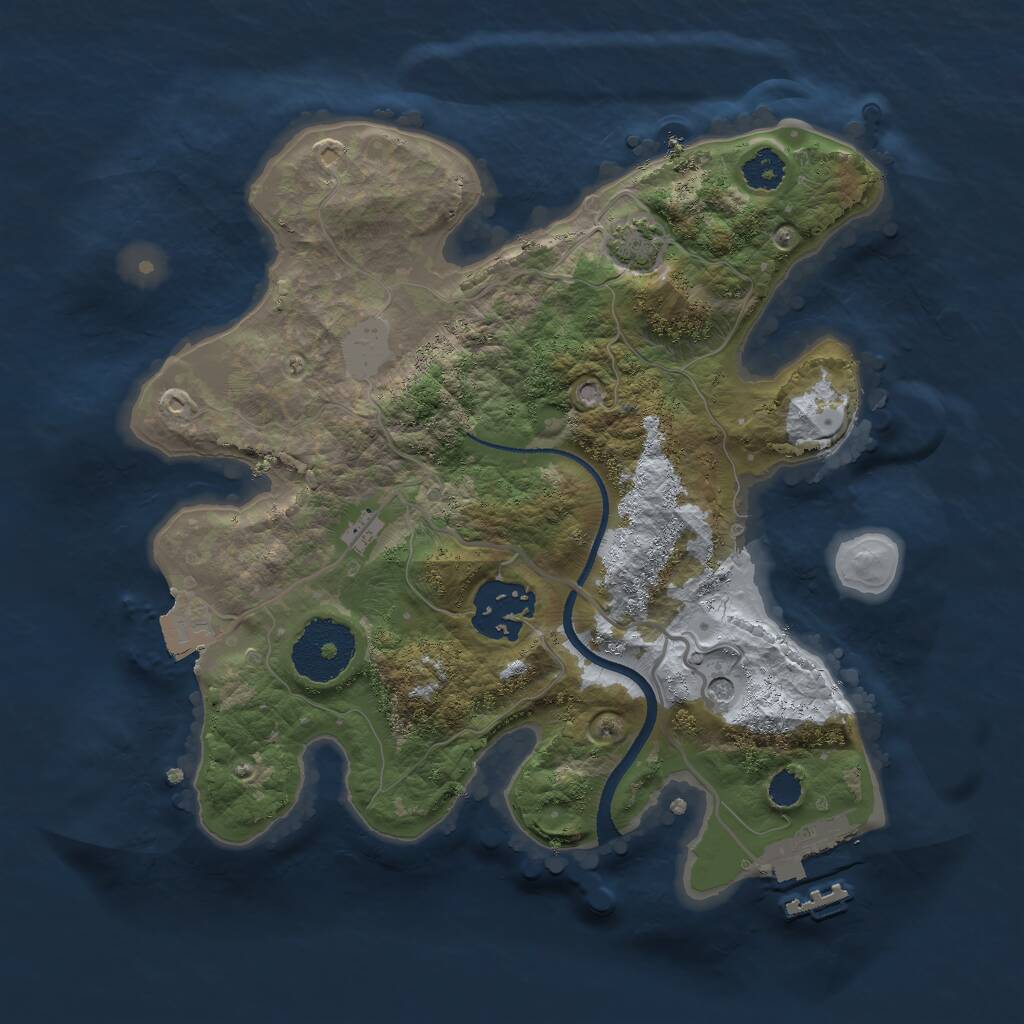 Rust Map: Procedural Map, Size: 2500, Seed: 451241, 5 Monuments