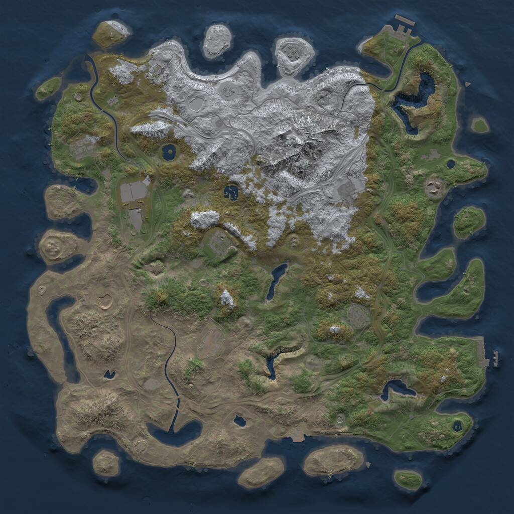 Rust Map: Procedural Map, Size: 5000, Seed: 7233190, 17 Monuments
