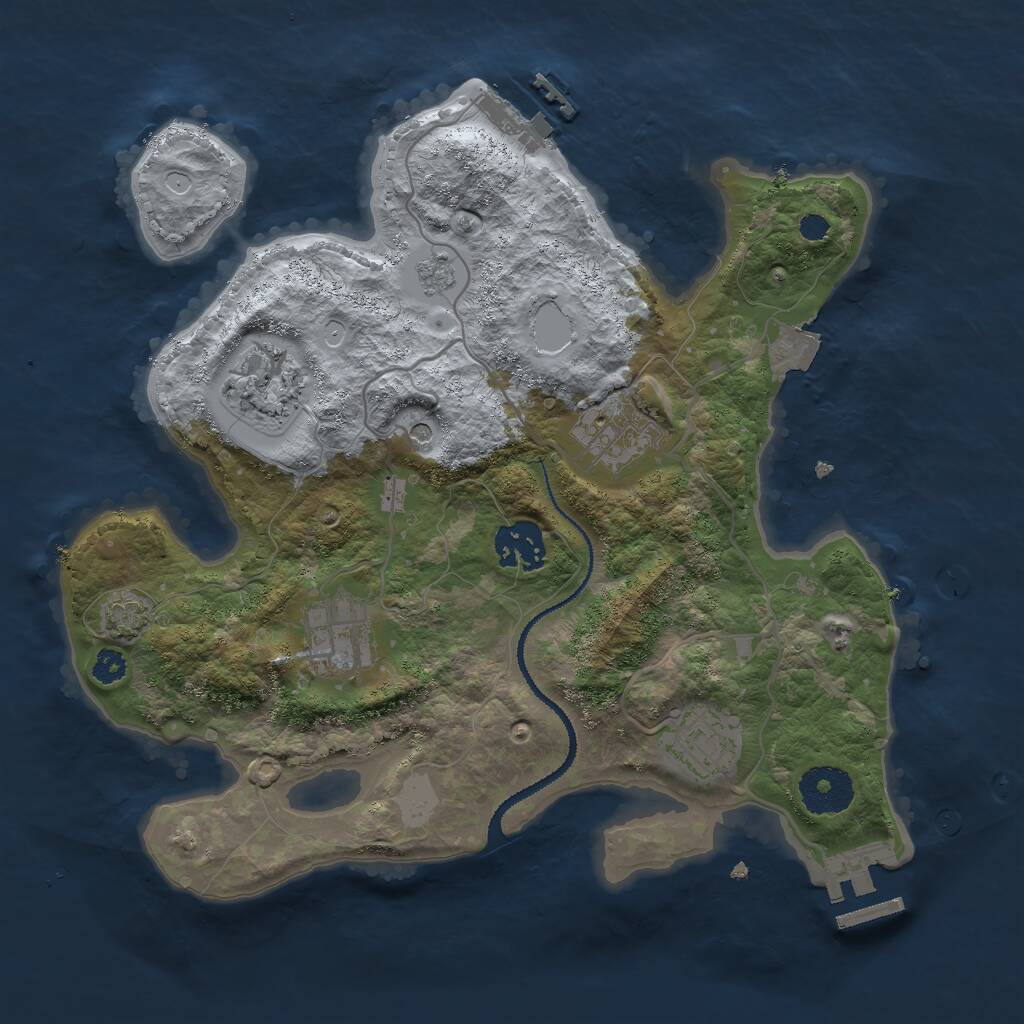 Rust Map: Procedural Map, Size: 3000, Seed: 284330634, 11 Monuments