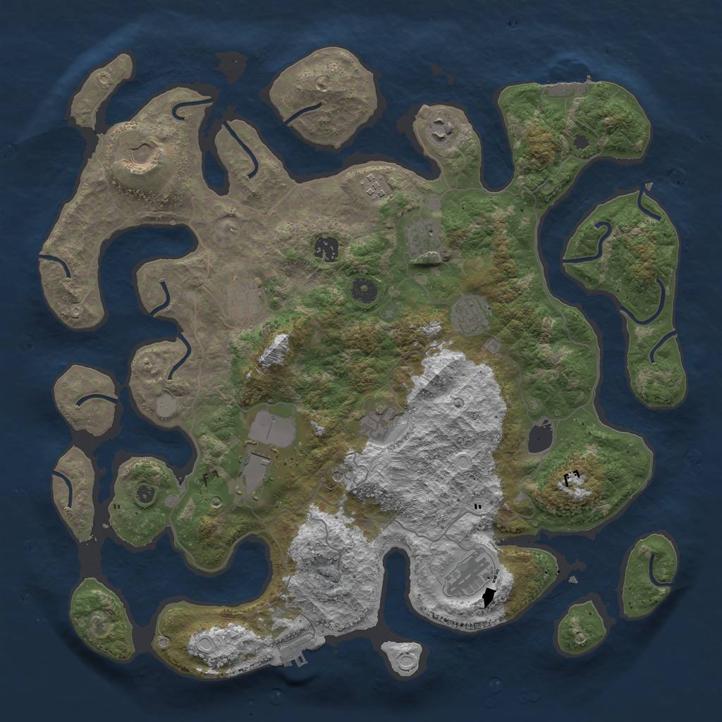 Rust Map: Procedural Map, Size: 4250, Seed: 15815, 18 Monuments