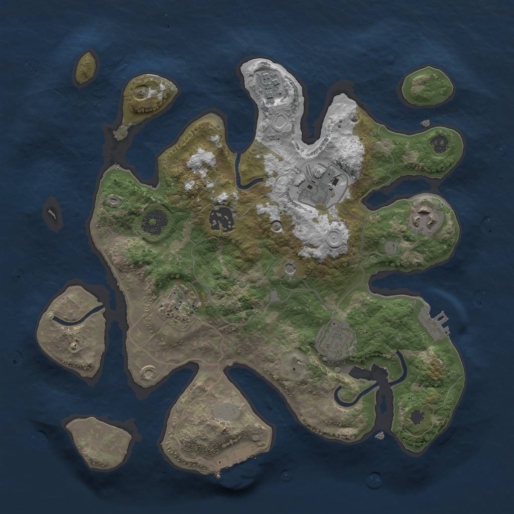 Rust Map: Procedural Map, Size: 3000, Seed: 612476, 14 Monuments