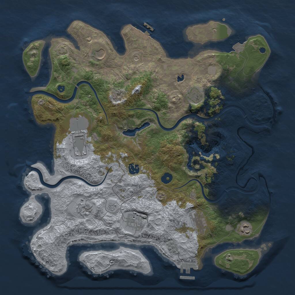 Rust Map: Procedural Map, Size: 4000, Seed: 31849, 15 Monuments