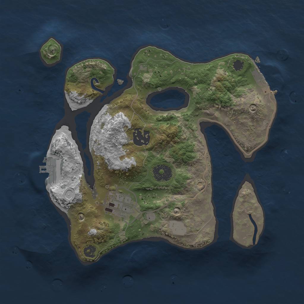 Rust Map: Procedural Map, Size: 2500, Seed: 5036, 9 Monuments