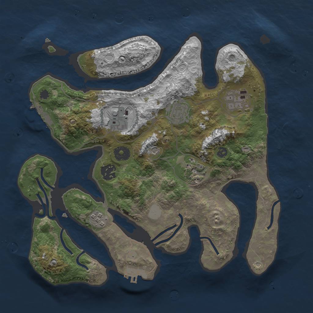 Rust Map: Procedural Map, Size: 3000, Seed: 5495534, 14 Monuments