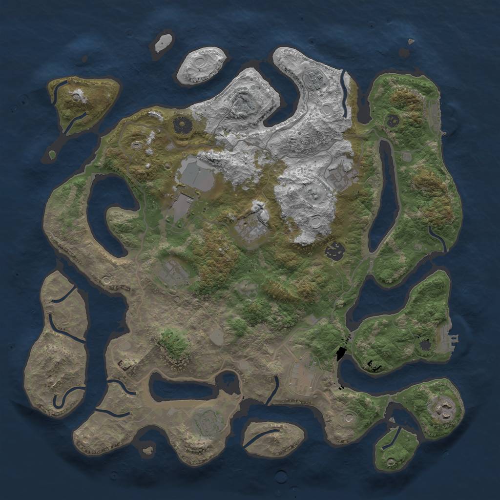 Rust Map: Procedural Map, Size: 4000, Seed: 903304038, 17 Monuments