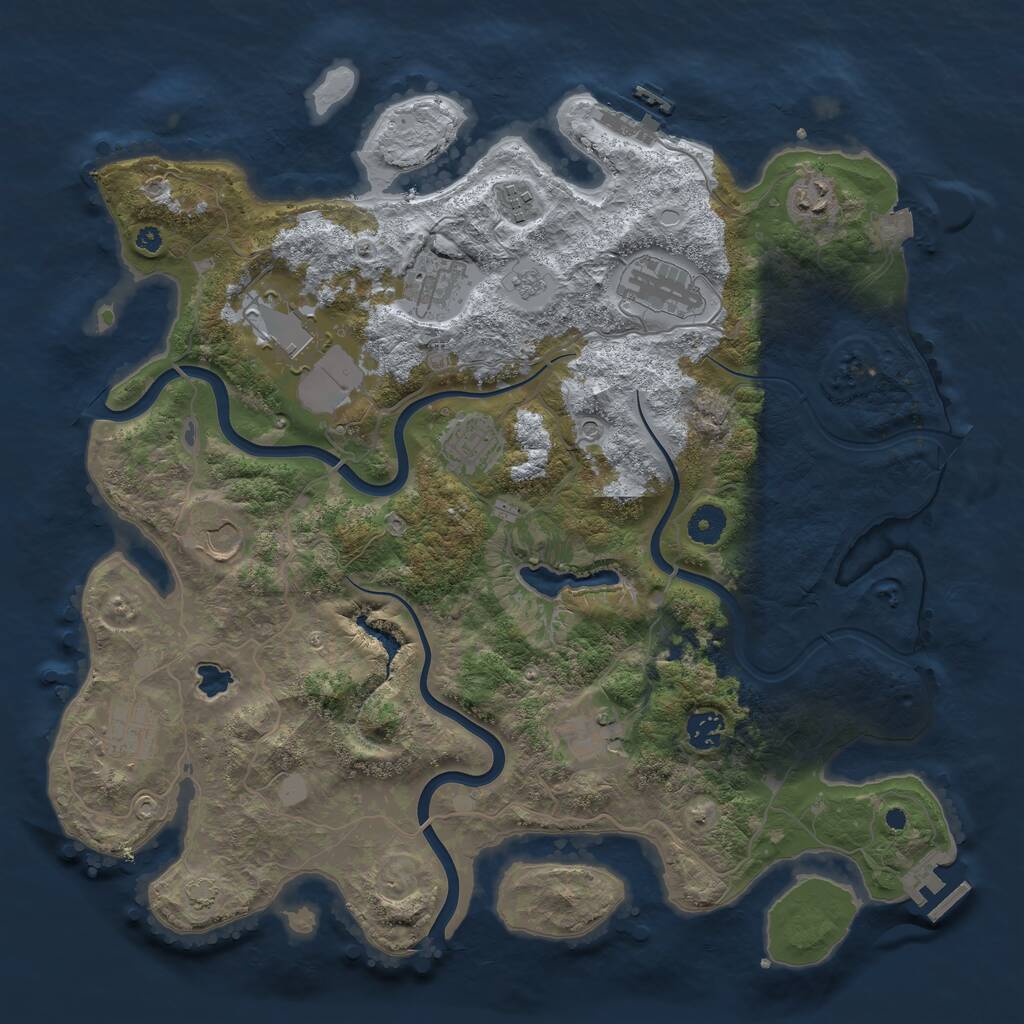 Rust Map: Procedural Map, Size: 4000, Seed: 903304038, 16 Monuments
