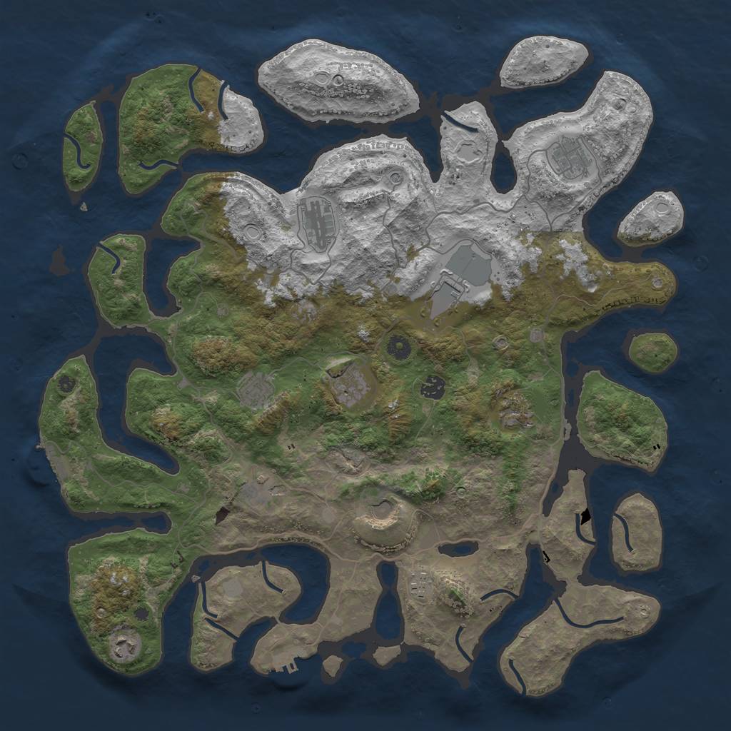 Rust Map: Procedural Map, Size: 4500, Seed: 9033, 19 Monuments