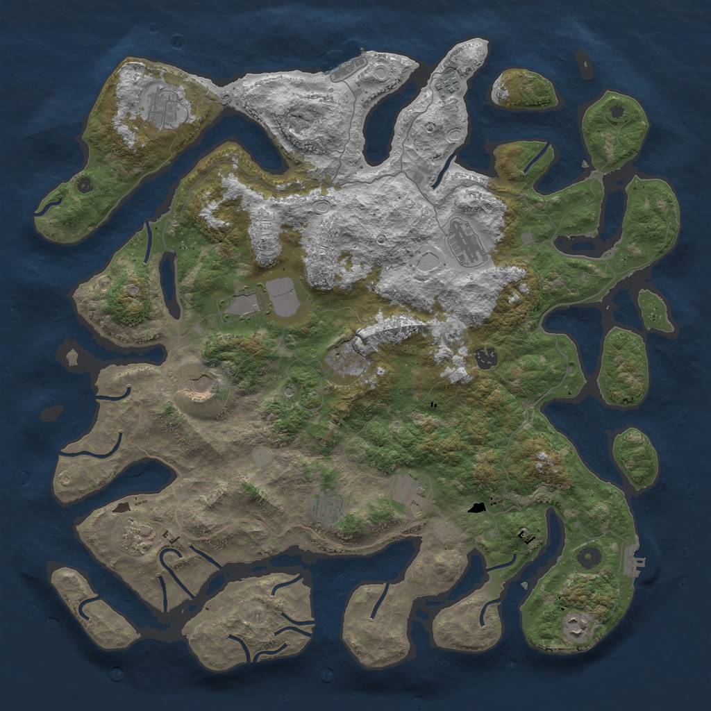 Rust Map: Procedural Map, Size: 4700, Seed: 563131629, 19 Monuments
