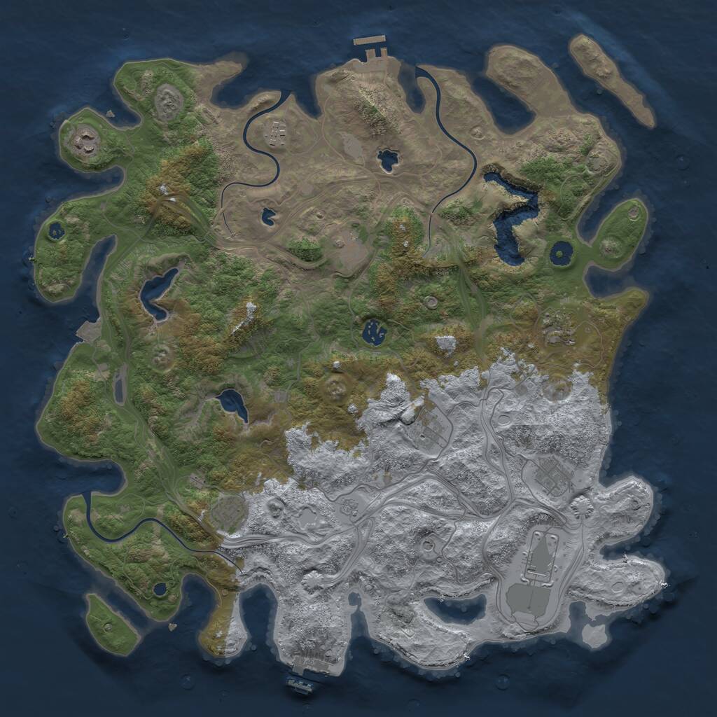 Rust Map: Procedural Map, Size: 4500, Seed: 191121, 15 Monuments