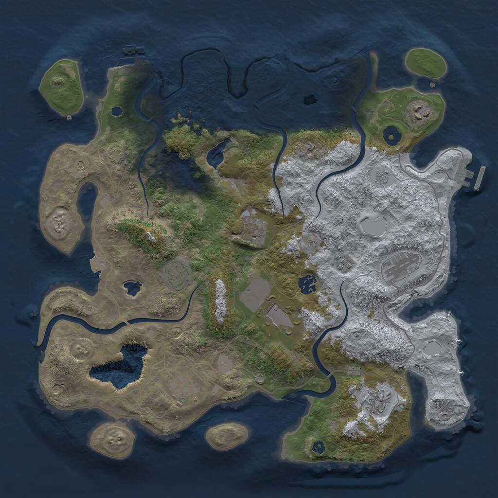 Rust Map: Procedural Map, Size: 4000, Seed: 1357568, 15 Monuments