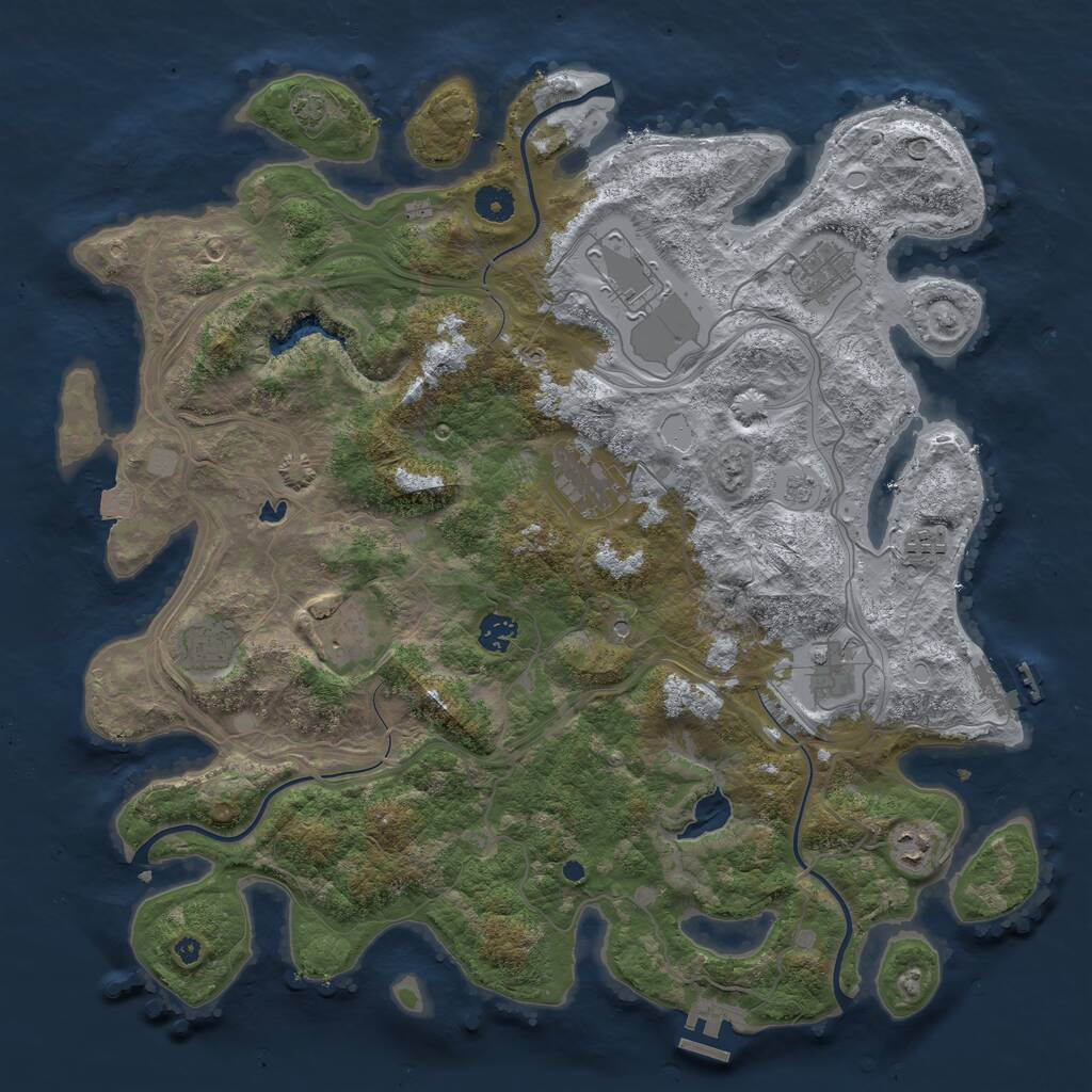 Rust Map: Procedural Map, Size: 4250, Seed: 105662120, 15 Monuments