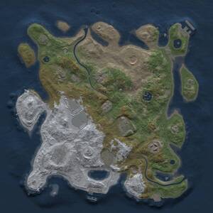 Thumbnail Rust Map: Procedural Map, Size: 3500, Seed: 2029955848, 15 Monuments