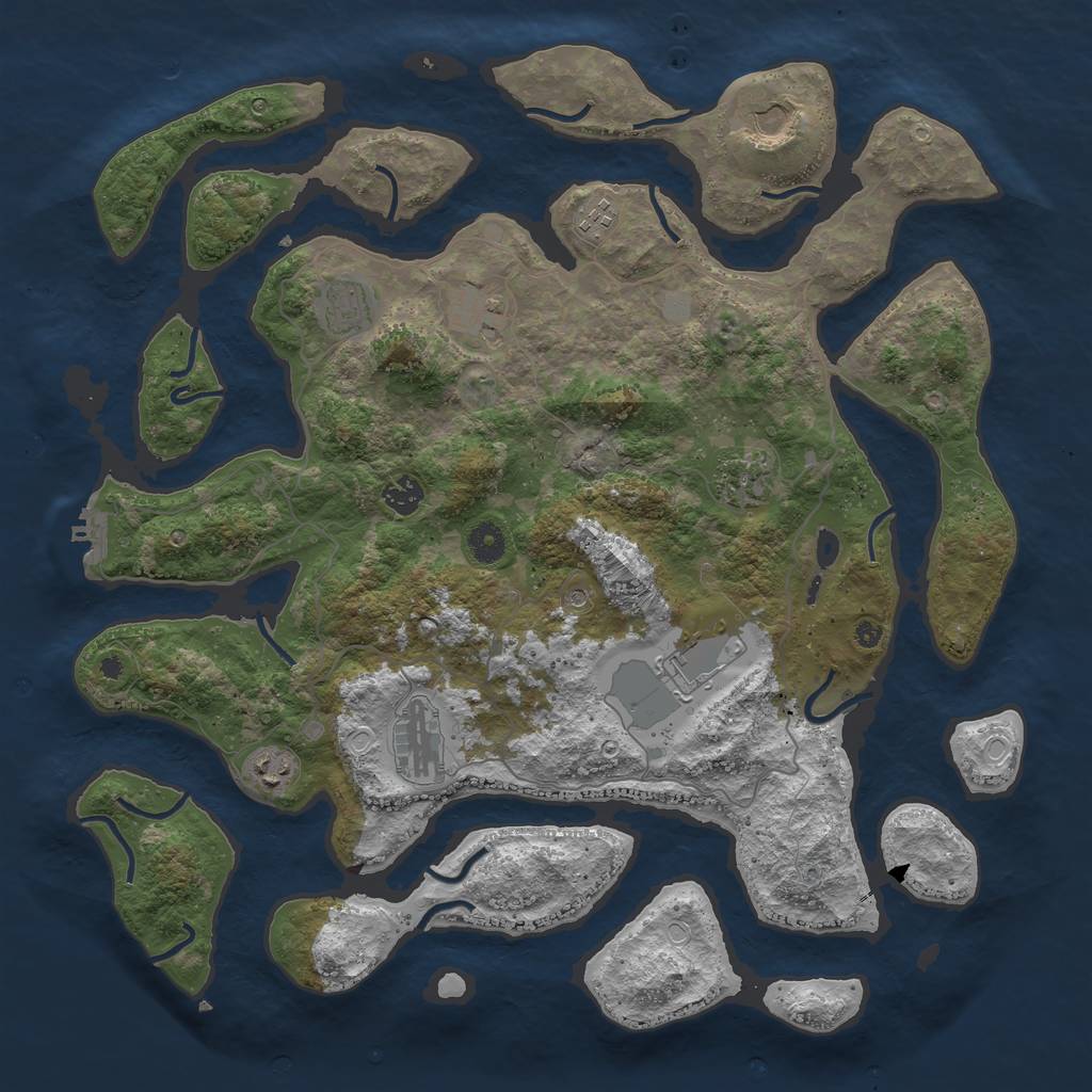 Rust Map: Procedural Map, Size: 4250, Seed: 9345235, 16 Monuments