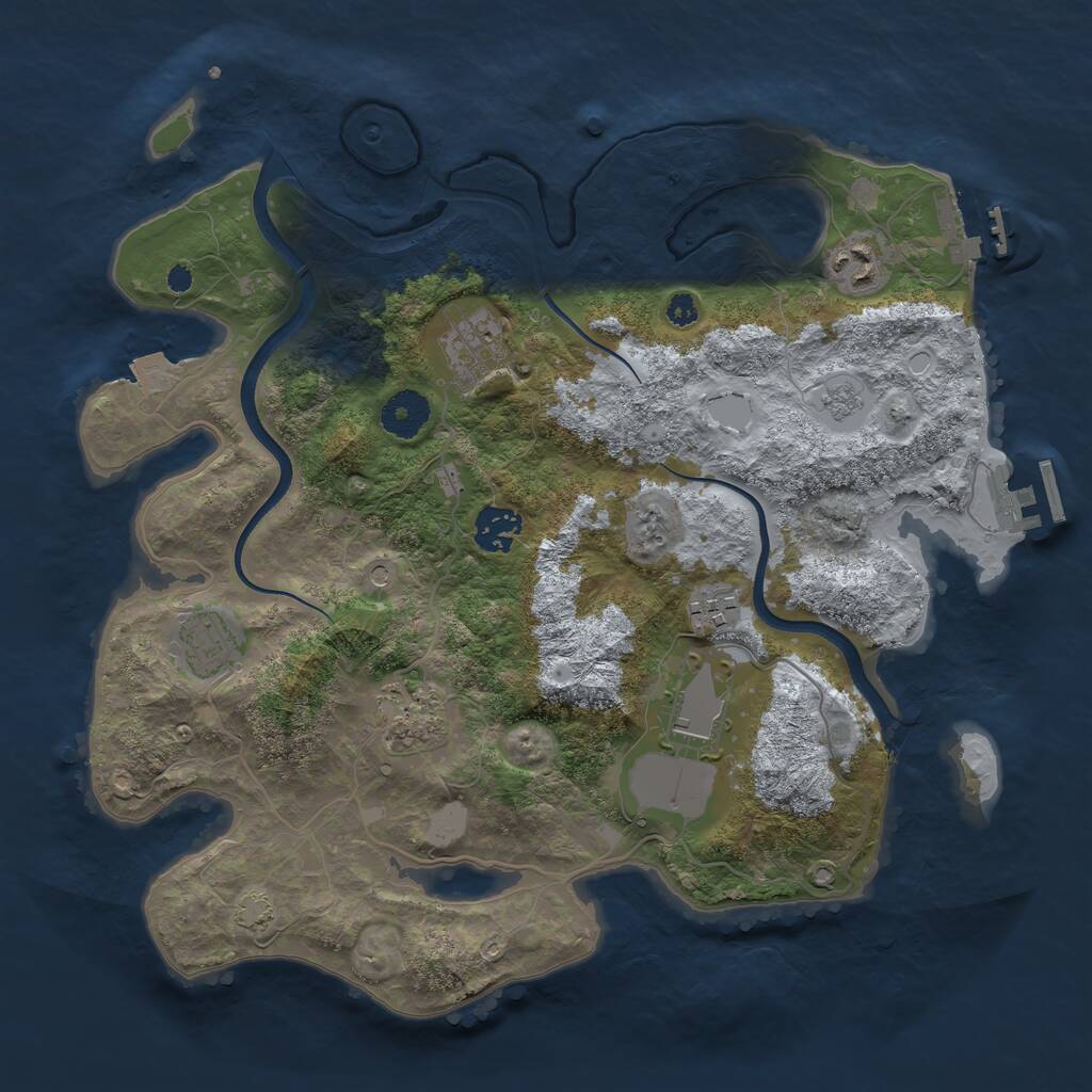 Rust Map: Procedural Map, Size: 3500, Seed: 731569987, 13 Monuments