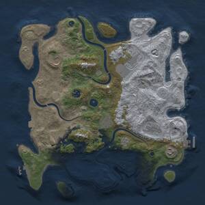 Thumbnail Rust Map: Procedural Map, Size: 3750, Seed: 80085, 14 Monuments