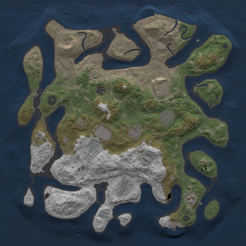 Rust Map: Procedural Map, Size: 4000, Seed: 19147612, 17 Monuments