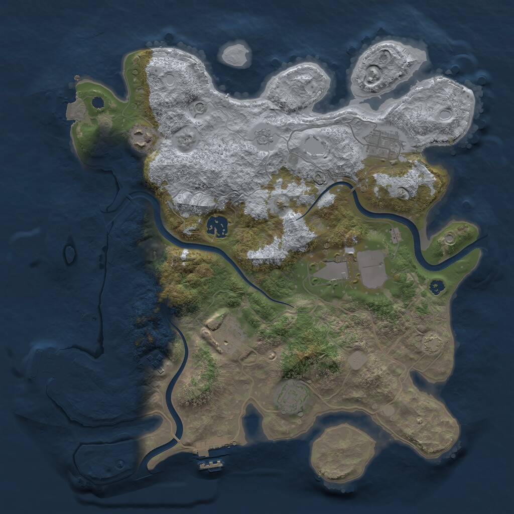 Rust Map: Procedural Map, Size: 3500, Seed: 551400060, 13 Monuments