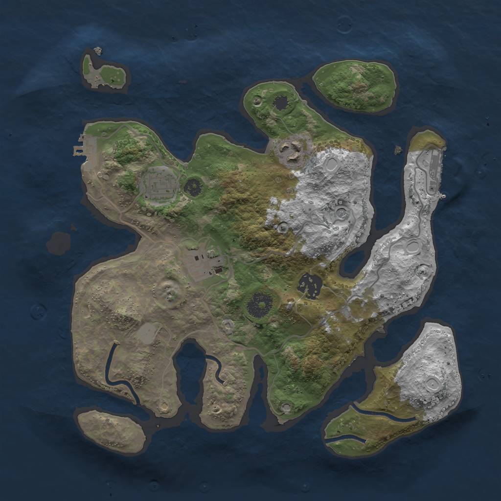 Rust Map: Procedural Map, Size: 3000, Seed: 276288, 12 Monuments