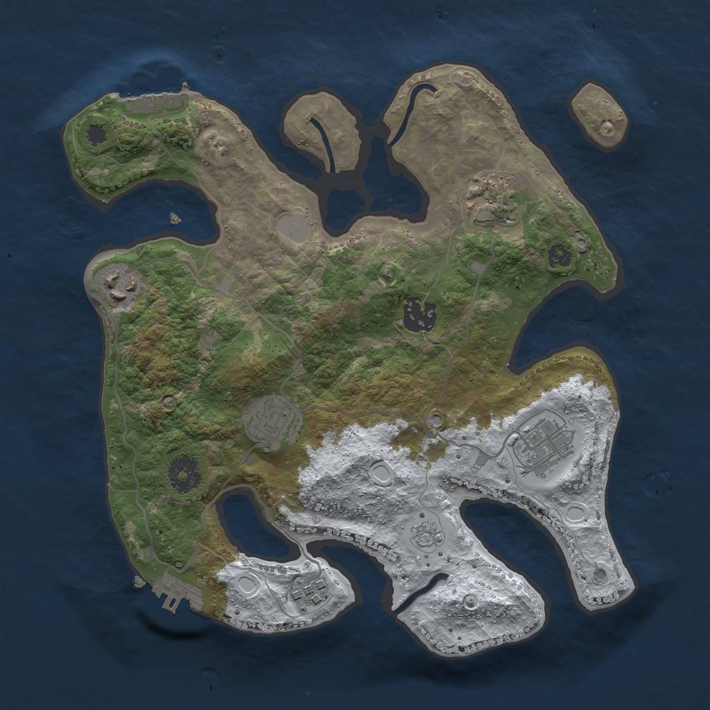 Rust Map: Procedural Map, Size: 3000, Seed: 1823333244, 14 Monuments