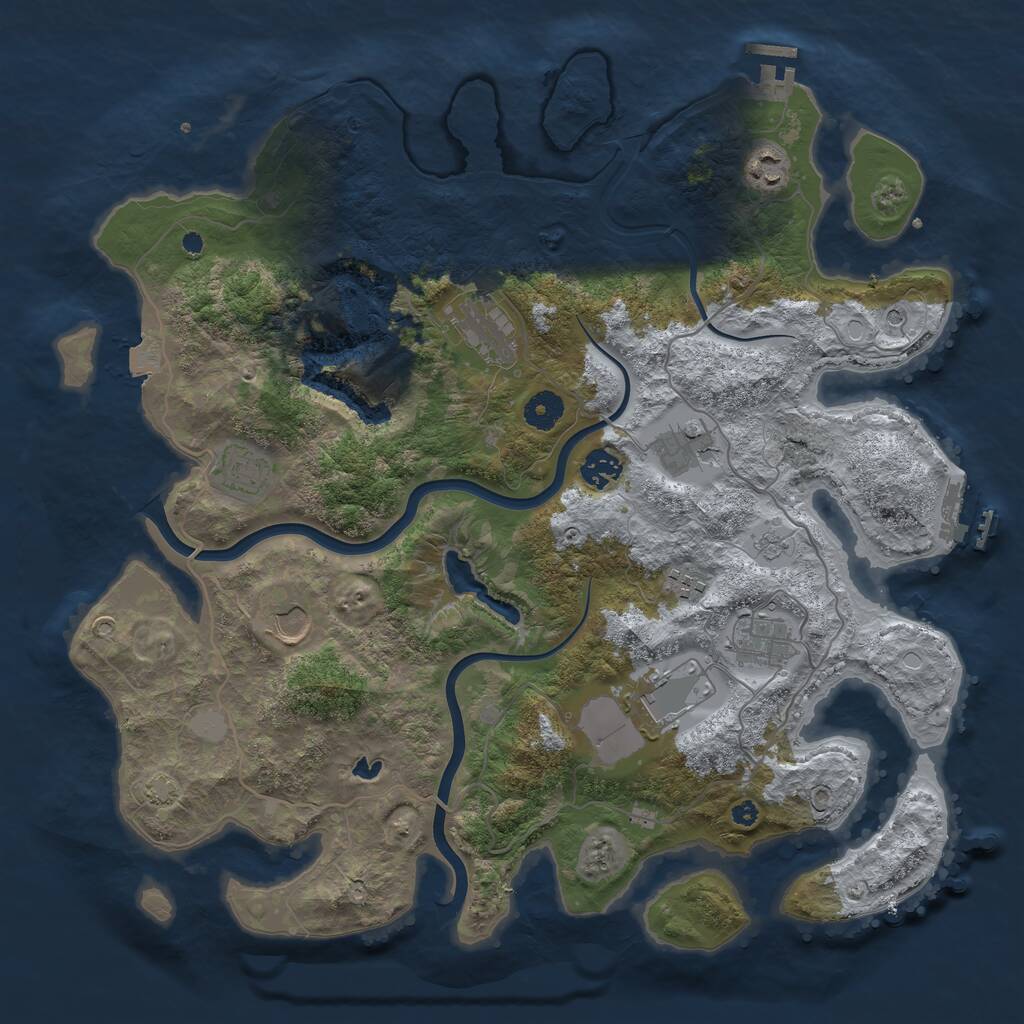 Rust Map: Procedural Map, Size: 4000, Seed: 16262367, 15 Monuments