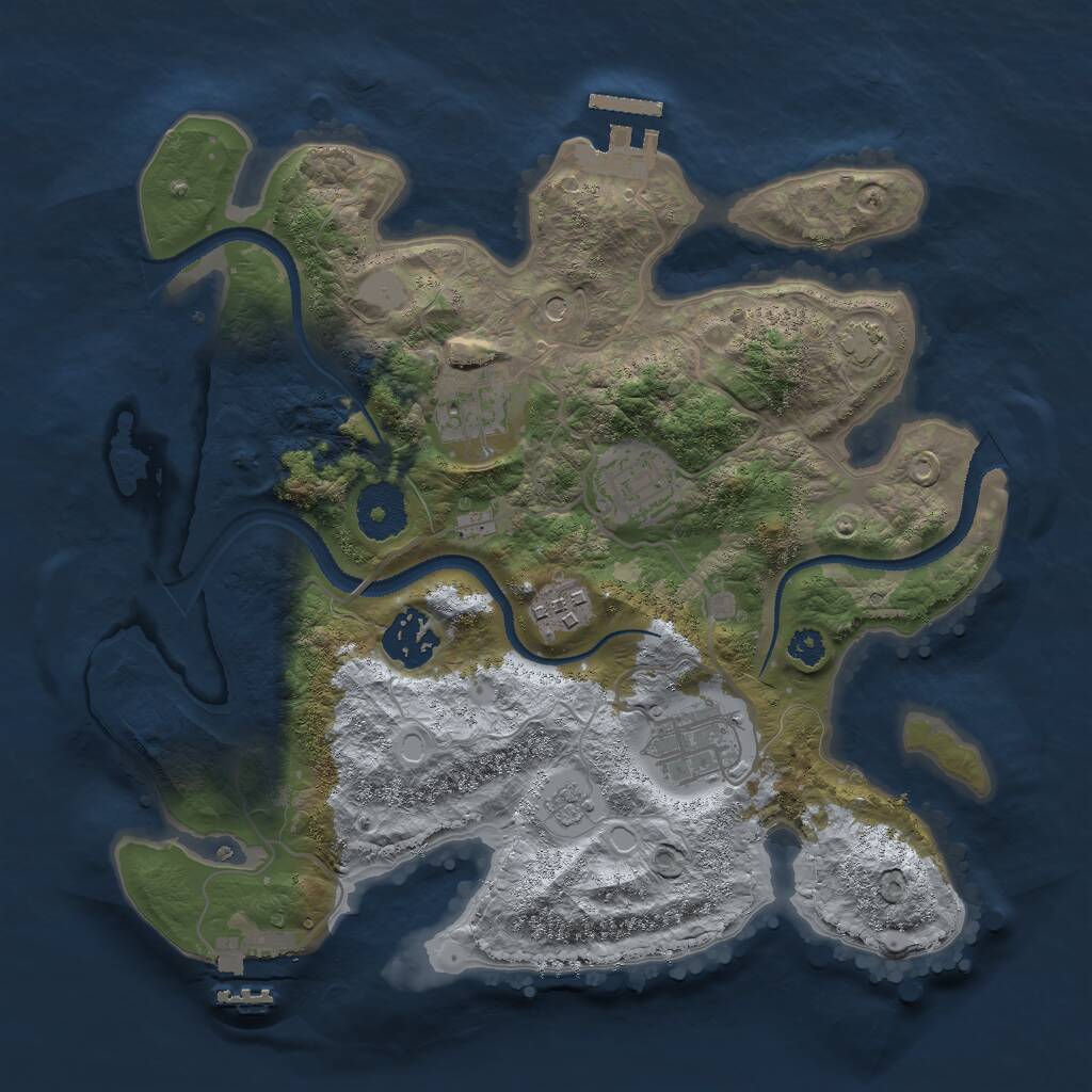 Rust Map: Procedural Map, Size: 3000, Seed: 9899, 11 Monuments