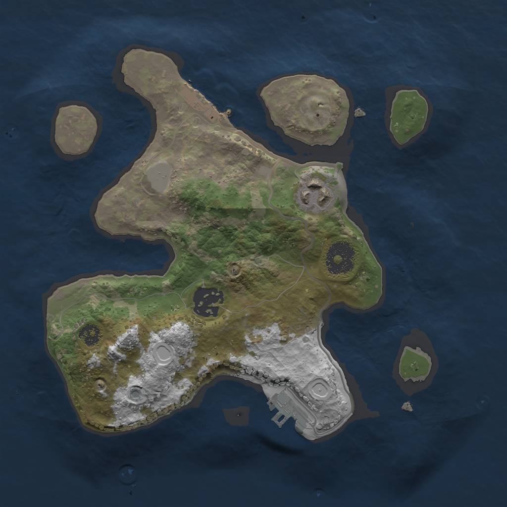 Rust Map: Procedural Map, Size: 2450, Seed: 54896, 9 Monuments