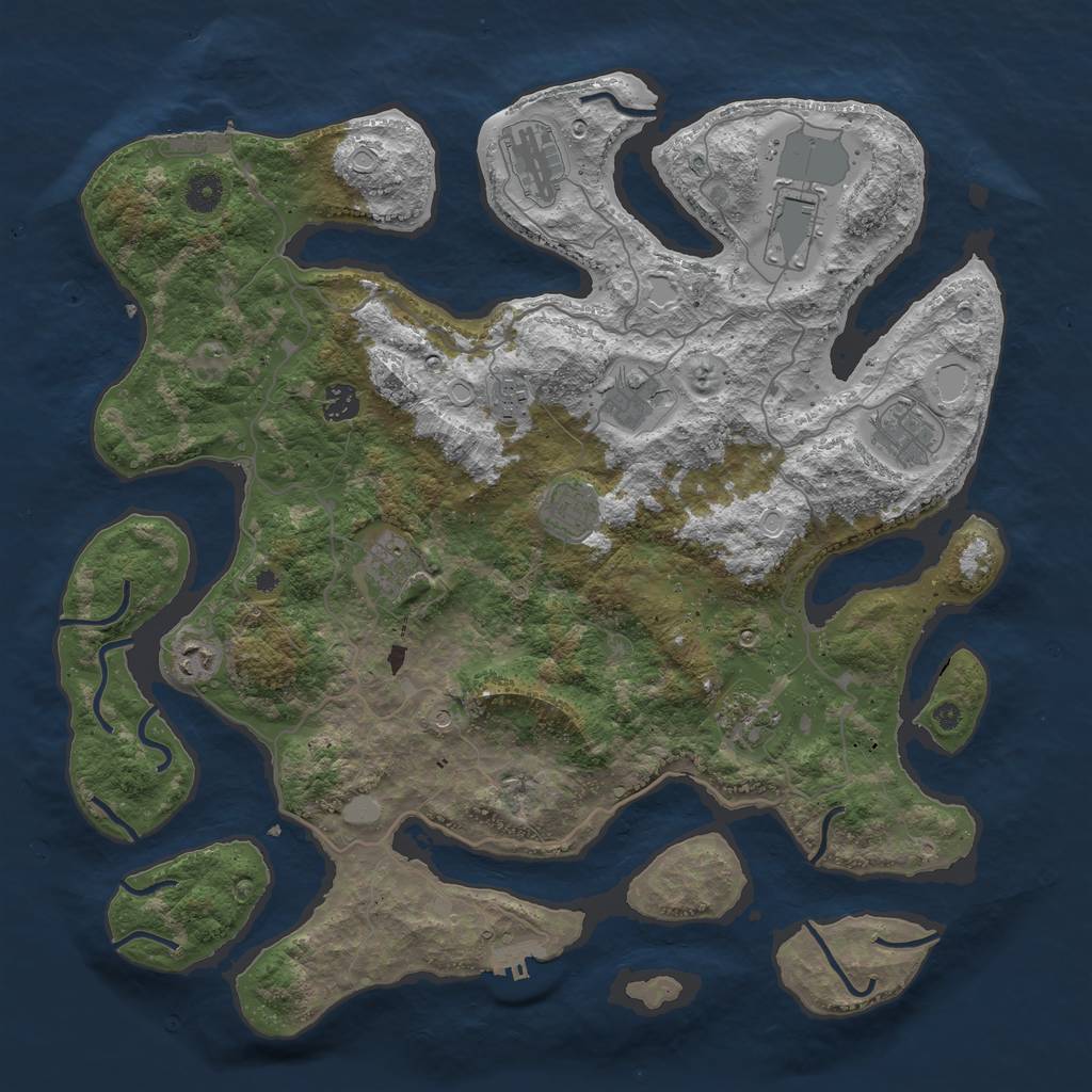 Rust Map: Procedural Map, Size: 4250, Seed: 86861, 18 Monuments