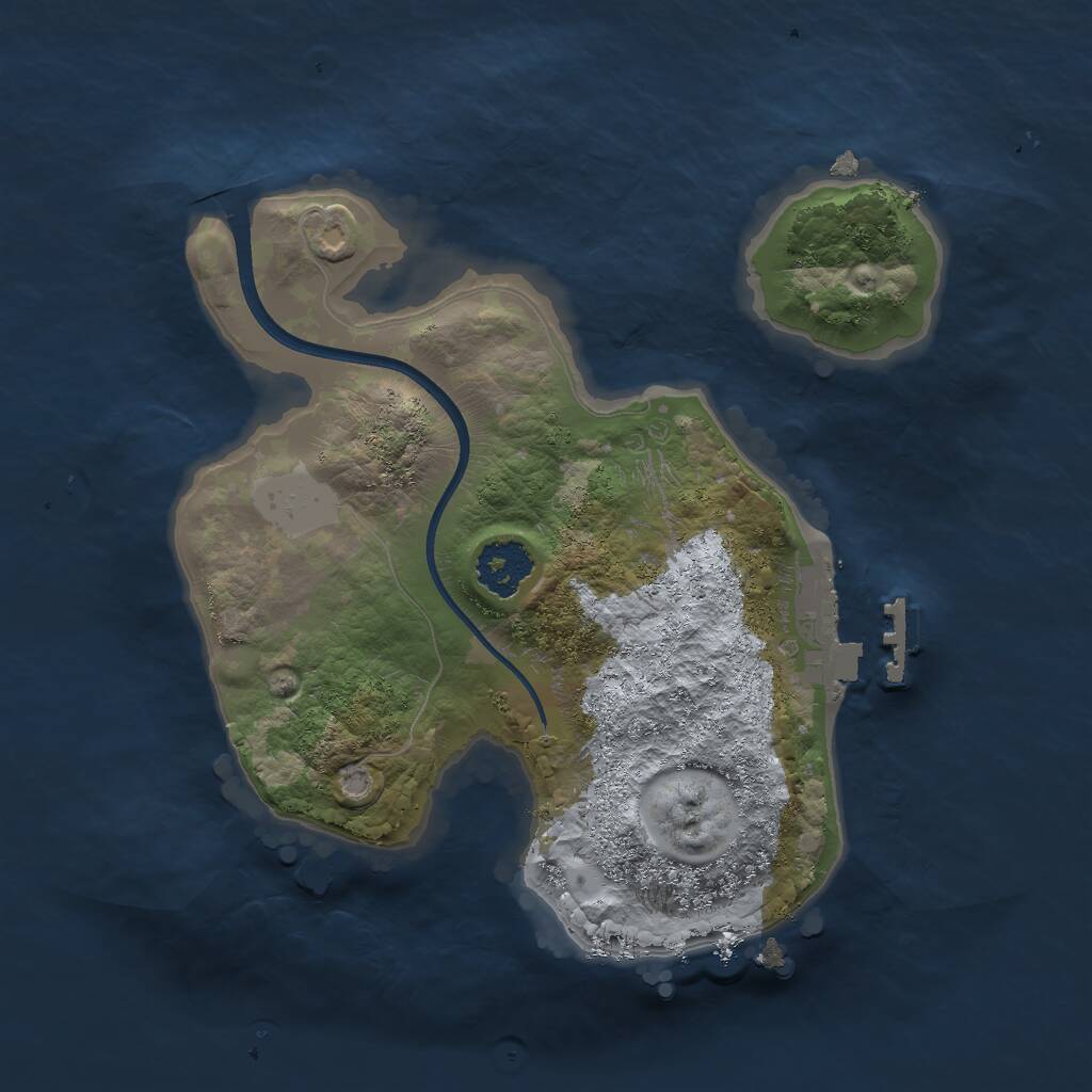 Rust Map: Procedural Map, Size: 2000, Seed: 1118, 2 Monuments