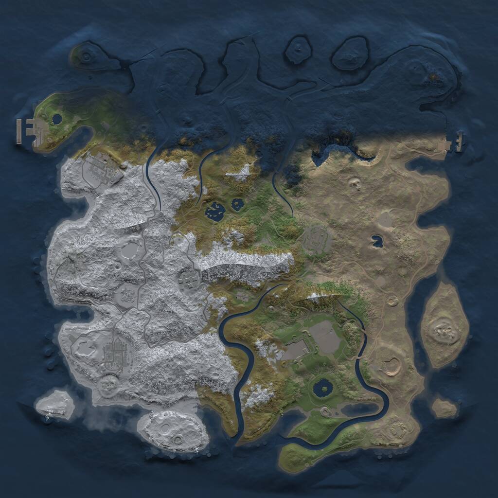 Rust Map: Procedural Map, Size: 4000, Seed: 1638832980, 13 Monuments