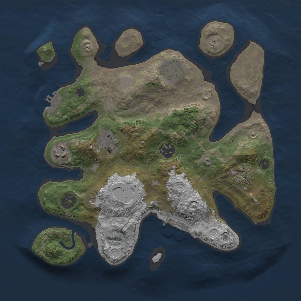 Rust Map: Procedural Map, Size: 3000, Seed: 711377, 13 Monuments