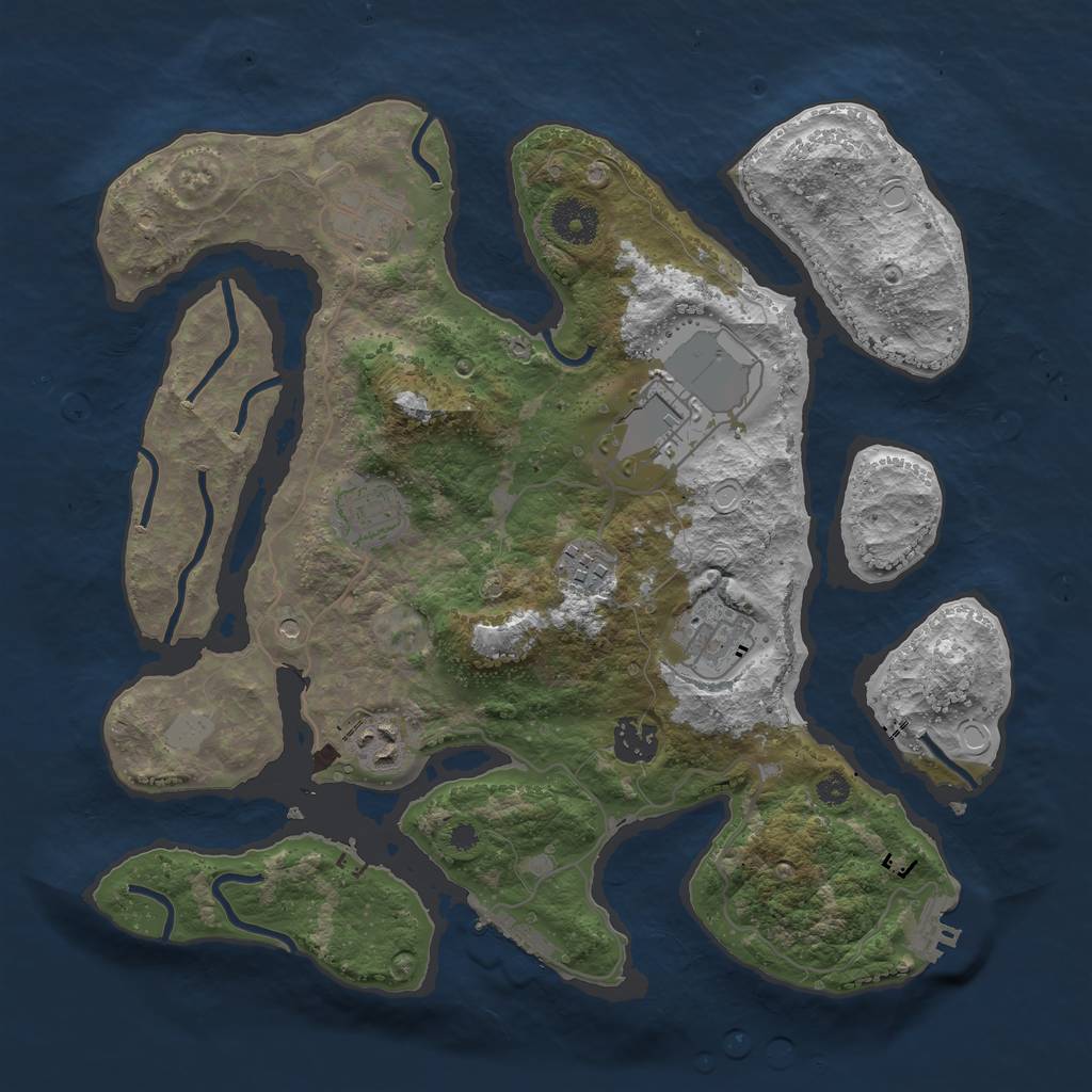 Rust Map: Procedural Map, Size: 3500, Seed: 1429268603, 15 Monuments