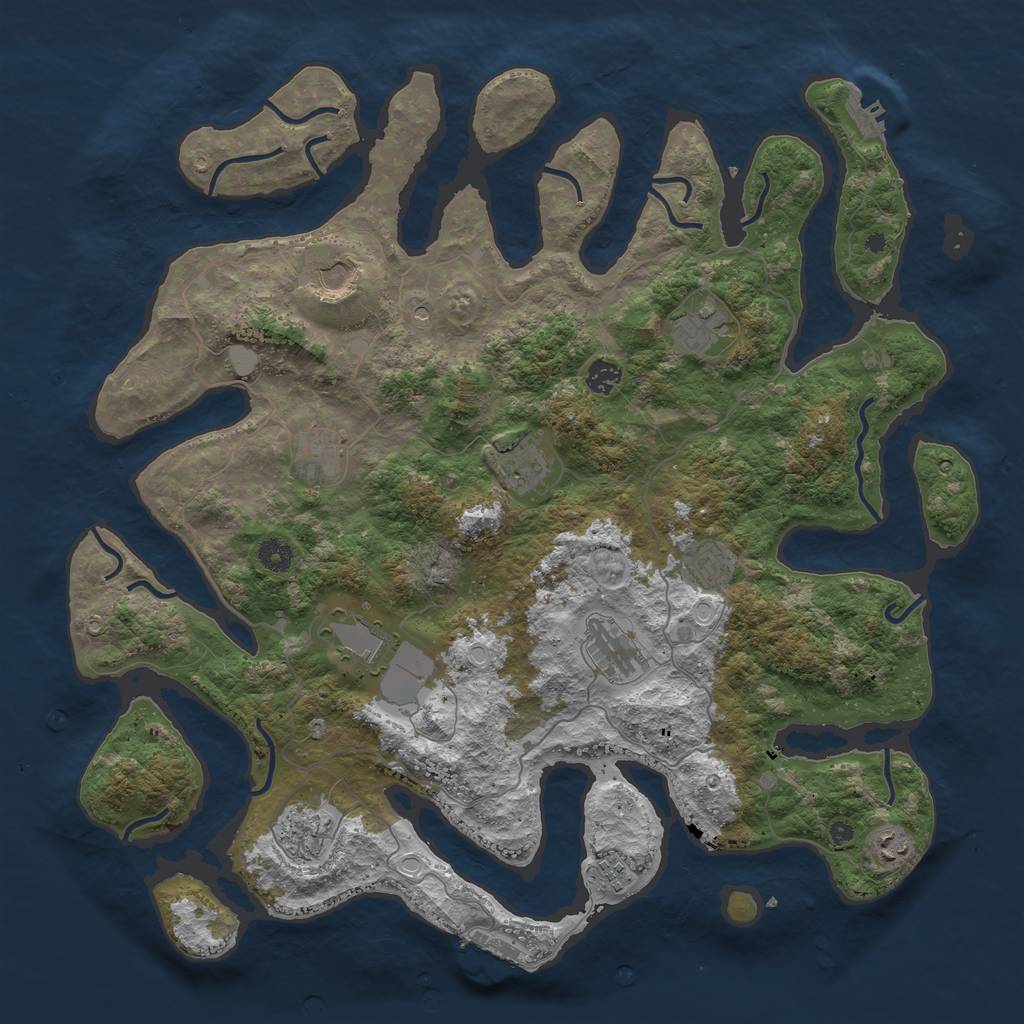 Rust Map: Procedural Map, Size: 4500, Seed: 804060335, 19 Monuments